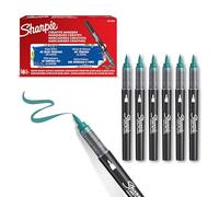 Sharpie Creative Marker Acrylic Paint Pens | Brush Tip Water-Based Paint Markers | Emerald Green | No-Bleed Ink Writes on Most Surfaces | School & Revision Supplies | 6 Count