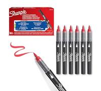 Sharpie Creative Marker Acrylic Paint Pens | Brush Tip Water-Based Paint Markers | Red | No-Bleed Ink Writes on Most Surfaces | School & Revision Supplies | 6 Count