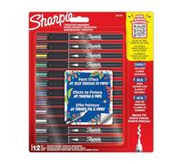 Sharpie Creative Marker Acrylic Paint Pens, Brush Tip, Water-Based No-Bleed Ink, Assorted Colours 12