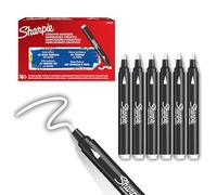 Sharpie Creative Marker Acrylic Paint Pens | Bullet Tip Water-Based Paint Markers | White | No-Bleed Ink Writes on Most Surfaces | School & Revision Supplies | 6 Count