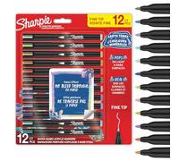 Sharpie Creative Marker Acrylic Paint Pens | Earth Tones | Fine Tip Water-Based Paint Markers | No-Bleed Ink Writes on Most Surfaces | Crafting & Art Supplies | Assorted Colours | 12 Count