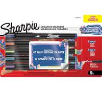 Sharpie Creative Marker Acrylic Paint Pens | Earth Tones | Water-Based Paint Markers | No-Bleed Ink Writes on Most Surfaces | Brush Tip | Crafting & Art Supplies | Assorted Colours | 5 Count