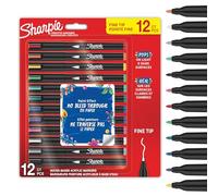 Sharpie Creative Marker Acrylic Paint Pens | Fine-Tip Water-Based Paint Markers | No-Bleed Ink Writes on Most Surfaces | Crafting & Art Supplies | Assorted Colours | 12 Count