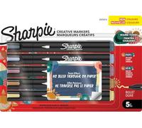 Sharpie Creative Marker Acrylic Paint Pens | Water-Based Paint Markers | No-Bleed Ink Writes on Most Surfaces | Bullet Tip | Crafting & Art Supplies | Warm Tones | 5 Count