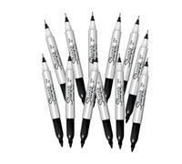 Sharpie Double Sided Pen - Black Dual-Ended Fine & Ultra-Fine Tips Artist Pen, Permanent Ink Drawing Markers For Adult Colouring Books, Journaling, Sketching & Art Projects | Pack of 12