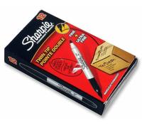 SHARPIE Fine and Ultra Fine Twin Tip Permanent Marker Pens - Pack of 12 (Black)