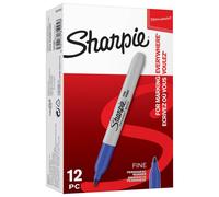 SHARPIE - Fine Bullet Tip Permanent Marker Pens - Pack of 12 (Blue)