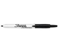 Sharpie - Fine Bullet Tip Retractable Permanent Marker Pens - Pack Of 12 (Black)