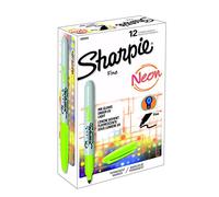 Sharpie Fine Neon Permanent Marker - Green (Box of 12)