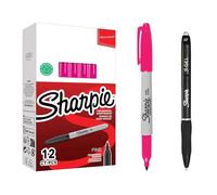 Sharpie Fine Permanent Marker Magenta - Box of 12 S-Gel Pen 0.7mm Black Gift | Permanent Ink | Waterproof | Smooth Writing | For Office, School, Labeling & Planning