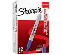 SHARPIE Set of 6 Fine Permanent Markers, Blue