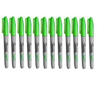 Sharpie Fine Point Permanent Marker Neon Green 12 Pack