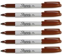 Sharpie Fine Point Permanent Marker Pen Brown 6 Pack