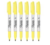 Sharpie Fine Point Permanent Marker Pen Citrine Yellow 6 Pack