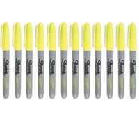 Sharpie Fine Point Permanent Marker Pen Neon Yellow 12 Pack