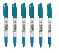 Sharpie Fine Point Permanent Marker Pen Peacock Blue 6 Pack