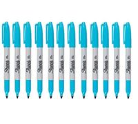 Sharpie Fine Point Permanent Marker Turquoise 12 Pack