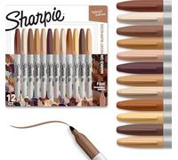 SHARPIE Permanent Markers, Portrait Colors Skin Tone Markers Set, Fine Tip Markers, Art Markers, Sketch Markers, Assorted, 12 Count