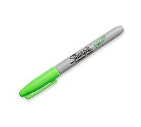 Sharpie Fine Tip Permanent Marker - Neon Green (Pack of 12)