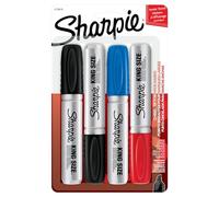 Sharpie King Size Permanent Marker, Large Chisel Tip, Great for Poster Boards, Assorted, 4 Count
