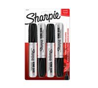 Sharpie King-Size Permanent Markers - Chisel Marker Point Style - Black - Plastic Barrel - 4 / Pack