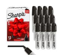 Sharpie King Size Permanent Markers Chisel Tip Markers for Work & Industrial Use, 12 Count