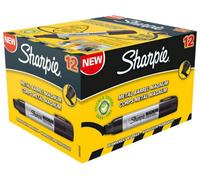 Sharpie - Large Chisel Tip Magnum Metal Barrel Permanent Marker Pens - Pack Of 12 (Black)