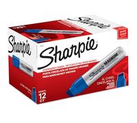 Sharpie Magnum Permanent Marker Oversized Chisel Tip Great for Poster Boards Blue 12 Count