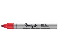 Sharpie Metal Barrel Permanent Marker Small Bullet Tip - Red (Box of 12)