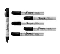 SHARPIE Set of 3 Permanent Markers Metal Small Bullet Tip Blackaa