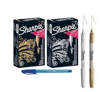 SHARPIE Metallic Permanent Markers - 12 Silver & 12 Gold - Fine Tip, Quick-Dry, Waterproof | Paper Mate Pen Gift