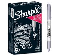 Sharpie Metallic Permanent Markers | Fine Point 1 count (Pack of 12), Silver