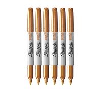 Sharpie Metallic Permanent Markers - Fine Point - Bronze - Pack of 6