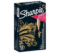 Sharpie Metallic Permanent Markers | Fine Point | Gold | 12 Count