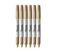 Sharpie Metallic Permanent Markers - Fine Point - Gold - Pack of 6