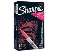 Sharpie Metallic Permanent Markers | Fine Point | Ruby Metallic | 12 Count