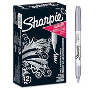 Sharpie Metallic Permanent Markers | Fine Point | Silver | 12 Count