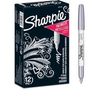 Sharpie Metallic Permanent Markers | Fine Point | Silver | 12 Count