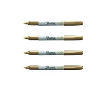 Sharpie Metallic Permanent Markers | Gold | Fine Point | 4 Count