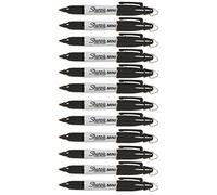 Sharpie Mini Permanent Markers with Golf Keychain Clips, Fine Point, Black Ink, 12-Pack