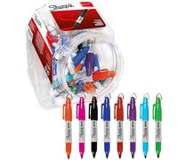 Sharpie Mini Permanent Markers - Fine Point, Pocket-Sized Key Ring - 72 Count, 8 Assorted Colours