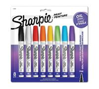 Sharpie Oil-Based Paint Markers Fine Point Assorted Colors 8 Pack