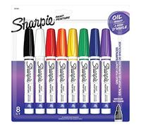 Sharpie Oil-Based Paint Markers, Medium Point, Assorted Colors, 8 Count - Great for Rock Painting