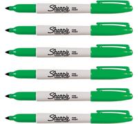 SHARPIE Pack of 6 Permanent Markers Fine Round Tip Greenaa