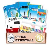 Sharpie Paper Mate Pens & Marker Set | Stationery Supplies | Ballpoint Pens, Highlighters, Permanent Markers Mechanical Pencils & Correction Tape | Perfect for Small Offices & School | 124 Count