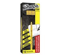 Sharpie Peel Off China Markers | Fine Point | Yellow | Wax Marks on Glass & Plastic | 12 Count
