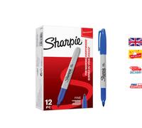 SHARPIE Set of 6 Fine Permanent Markers, Blue