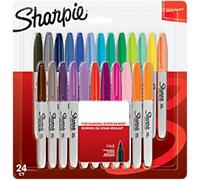Sharpie Permanent Markers | Fine Point | Assorted Colours | 24 Count