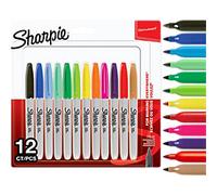 Sharpie Permanent Marker Fine Bullet 1.0 mm Assorted Pack of 12