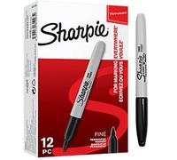 Sharpie Permanent Marker Fine Bullet - 1.0 mm Black Non Refillable Pack of 12